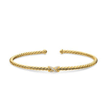 Load image into Gallery viewer, Micro Cablespira Flex Petite X Bracelet in 18K Yellow Gold with Diamonds, 2.6mm
