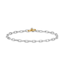 Load image into Gallery viewer, DY Madison Toggle Chain Bracelet in Sterling Silver with 18K Yellow Gold, 3mm