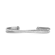 Load image into Gallery viewer, Crossover Two Row Bracelet in Sterling Silver with Diamonds, 6mm