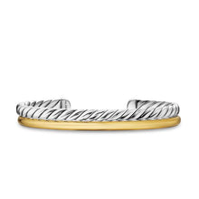 Load image into Gallery viewer, DY Mercer Two Row Cuff Bracelet in Sterling Silver with 18K Yellow Gold, 8mm