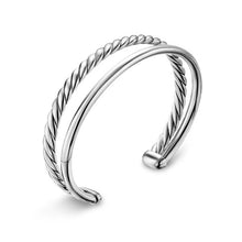 Load image into Gallery viewer, DY Mercer Two Row Cuff Bracelet in Sterling Silver, 8mm