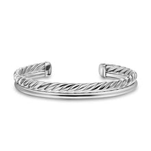 Load image into Gallery viewer, DY Mercer Two Row Cuff Bracelet in Sterling Silver, 8mm