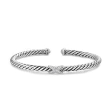 Load image into Gallery viewer, Cable Flex X Station Bracelet in Sterling Silver with Diamonds, 4mm