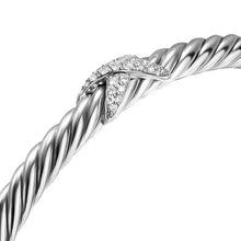 Load image into Gallery viewer, Cable Flex X Station Bracelet in Sterling Silver with Diamonds, 4mm