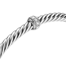 Load image into Gallery viewer, Cable Flex Station Bracelet in Sterling Silver with Diamonds, 4mm