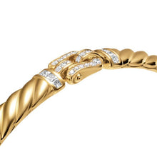 Load image into Gallery viewer, Sculpted Cable Buckle Bracelet in 18K Yellow Gold with Diamonds, 6mm