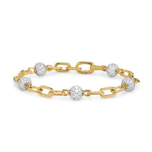 Load image into Gallery viewer, DY Madison Pave Bead Chain Bracelet in 18K Yellow Gold with Diamonds, 6mm