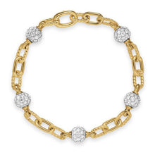 Load image into Gallery viewer, DY Madison Pave Bead Chain Bracelet in 18K Yellow Gold with Diamonds, 6mm