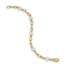 Load image into Gallery viewer, DY Madison Pave Bead Chain Bracelet in 18K Yellow Gold with Diamonds, 6mm