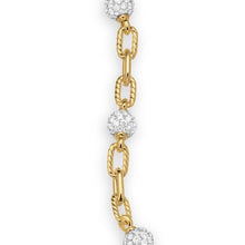 Load image into Gallery viewer, DY Madison Pave Bead Chain Bracelet in 18K Yellow Gold with Diamonds, 6mm