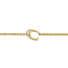 Load image into Gallery viewer, Petite Pave Initial Chain Bracelet in 18K Yellow Gold with Diamond C