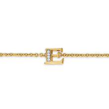 Load image into Gallery viewer, Petite Pave Initial Chain Bracelet in 18K Yellow Gold with Diamond E