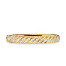 Load image into Gallery viewer, Sculpted Cable Bangle Bracelet in 18K Yellow Gold with Diamonds, 8mm