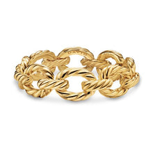 Load image into Gallery viewer, Sculpted Cable Oval Link Bracelet in 18K Yellow Gold, 18mm