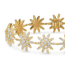 Load image into Gallery viewer, Starburst Pave Tennis Bracelet in 18K Yellow Gold with Diamonds, 12.3mm