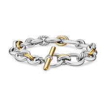 Load image into Gallery viewer, DY Mercer Chain Bracelet in Sterling Silver with 18K Yellow Gold and Diamonds, 8mm