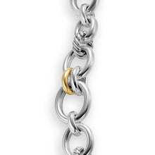 Load image into Gallery viewer, DY Mercer Chain Bracelet in Sterling Silver with 18K Yellow Gold and Diamonds, 8mm