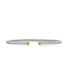 Load image into Gallery viewer, Micro Cable Flex Bracelet in Sterling Silver with 14K Yellow Gold, 2.6mm