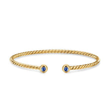 Load image into Gallery viewer, Micro Cablespira Flex Round Bracelet in 18K Yellow Gold with Blue Sapphires, 2.6mm