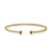 Load image into Gallery viewer, Micro Cablespira Flex Round Bracelet in 18K Yellow Gold with Rubies, 2.6mm