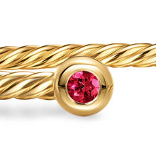 Load image into Gallery viewer, Micro Cablespira Flex Round Bracelet in 18K Yellow Gold with Rubies, 2.6mm