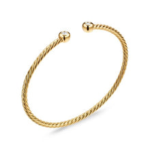 Load image into Gallery viewer, Petite Modern Renaissance Cablespira Bracelet in 18K Yellow Gold with Diamonds, 2.6mm