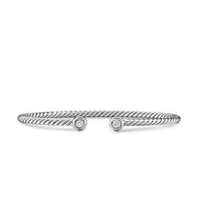 Load image into Gallery viewer, Micro Cable Flex Round Bracelet in Sterling Silver with Diamonds, 2.6mm