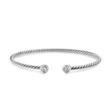 Load image into Gallery viewer, Micro Cable Flex Round Bracelet in Sterling Silver with Diamonds, 2.6mm