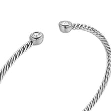 Load image into Gallery viewer, Micro Cable Flex Round Bracelet in Sterling Silver with Diamonds, 2.6mm
