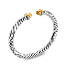 Load image into Gallery viewer, Cable Flex Bracelet in Sterling Silver with 14K Yellow Gold and Citrine, 6mm