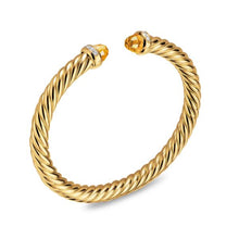 Load image into Gallery viewer, Cablespira Flex Bracelet in 18K Yellow Gold with Citrine and Diamonds, 6mm