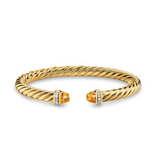 Load image into Gallery viewer, Cablespira Flex Bracelet in 18K Yellow Gold with Citrine and Diamonds, 6mm