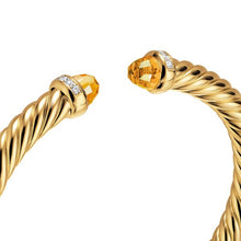 Load image into Gallery viewer, Cablespira Flex Bracelet in 18K Yellow Gold with Citrine and Diamonds, 6mm