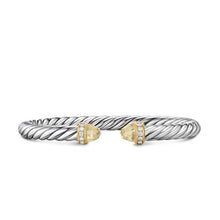 Load image into Gallery viewer, Cable Flex Bracelet in Sterling Silver with 14K Yellow Gold, Champagne Citrine and Diamonds, 6mm