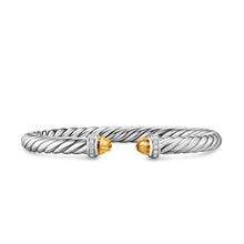 Load image into Gallery viewer, Cable Flex Bracelet in Sterling Silver with Citrine and Diamonds, 6mm
