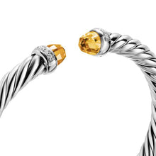 Load image into Gallery viewer, Cable Flex Bracelet in Sterling Silver with Citrine and Diamonds, 6mm