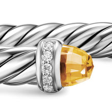 Load image into Gallery viewer, Cable Flex Bracelet in Sterling Silver with Citrine and Diamonds, 6mm