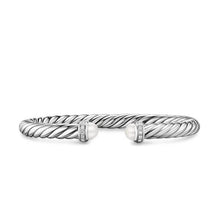 Load image into Gallery viewer, Cable Flex Bracelet in Sterling Silver with Pearls and Diamonds, 6mm