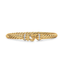 Load image into Gallery viewer, Cablespira Buckle Bracelet in 18K Yellow Gold with Diamonds, 6mm