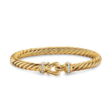 Load image into Gallery viewer, Cablespira Buckle Bracelet in 18K Yellow Gold with Diamonds, 6mm