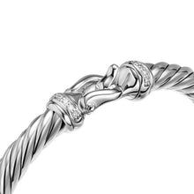 Load image into Gallery viewer, Cable Flex Buckle Bracelet in Sterling Silver with Diamonds, 6mm