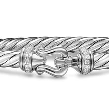Load image into Gallery viewer, Cable Flex Buckle Bracelet in Sterling Silver with Diamonds, 6mm