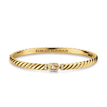 Load image into Gallery viewer, Sculpted Cable Buckle Bracelet in 18K Yellow Gold with Diamonds, 4.6mm