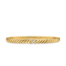 Load image into Gallery viewer, Sculpted Cable X Bracelet in 18K Yellow Gold with Diamonds, 4.6mm
