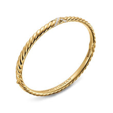 Load image into Gallery viewer, Sculpted Cable X Bracelet in 18K Yellow Gold with Diamonds, 4.6mm