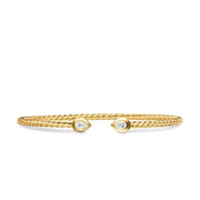 Load image into Gallery viewer, Modern Renaissance Pear Cablespira Bracelet in 18K Yellow Gold with Diamonds, 2.6mm