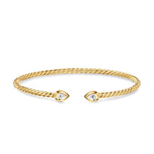 Load image into Gallery viewer, Modern Renaissance Pear Cablespira Bracelet in 18K Yellow Gold with Diamonds, 2.6mm
