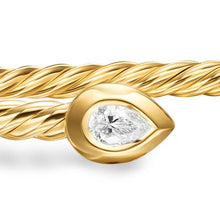 Load image into Gallery viewer, Modern Renaissance Pear Cablespira Bracelet in 18K Yellow Gold with Diamonds, 2.6mm