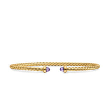Load image into Gallery viewer, Micro Cablespira Flex Bracelet in 18K Yellow Gold with Amethyst, 2.6mm