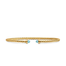 Load image into Gallery viewer, Micro Cablespira Flex Bracelet in 18K Yellow Gold with Aquamarine, 2.6mm